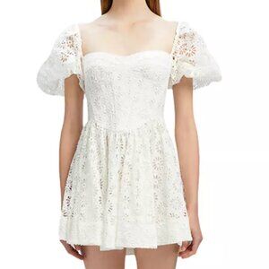 Bardot Kiah White Broderie Mini Dress Size 8